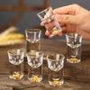 Luxury  Glass Vodka Glass Sake Shochu Glass Bar Liqueur Double Bottom Gold Foil Glass Tea Cup High-End Gifts Hard Liquor