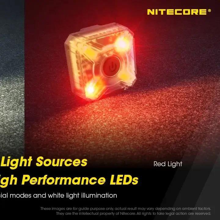 NU05 V2 KIT White/Red Light NITECORE Headlamp 4*High Performance LEDs CAMPING USB Rechargeable 40 Lumens for Rescue Bicycle