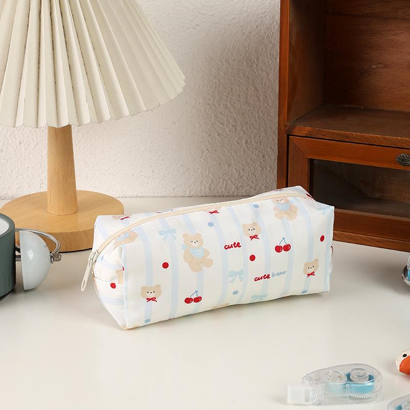 Кавайный пенал с котиком для девочек, вместительный милый мультяшный органайзер для ручек, эстетичный в стиле Instagram, большой школьный рюкзак, студенческие принадлежности