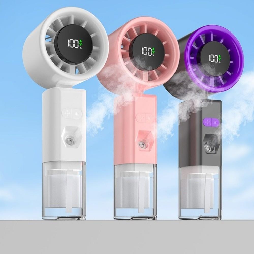 Strong Wind Foldable Small Fan USB Rechargeable Water Spray Mist Fan Personal Use