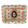 [M3372] - Small Tray 'Lili Petrol' Turquoise Orange (Jude) - 24x18 Cm