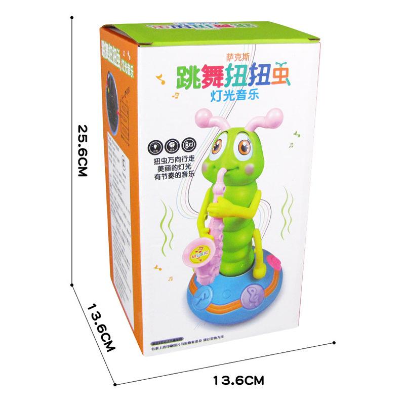 Детский электрический танцующий скрученный жук красочный свет музыка универсальная ходячая гусеница