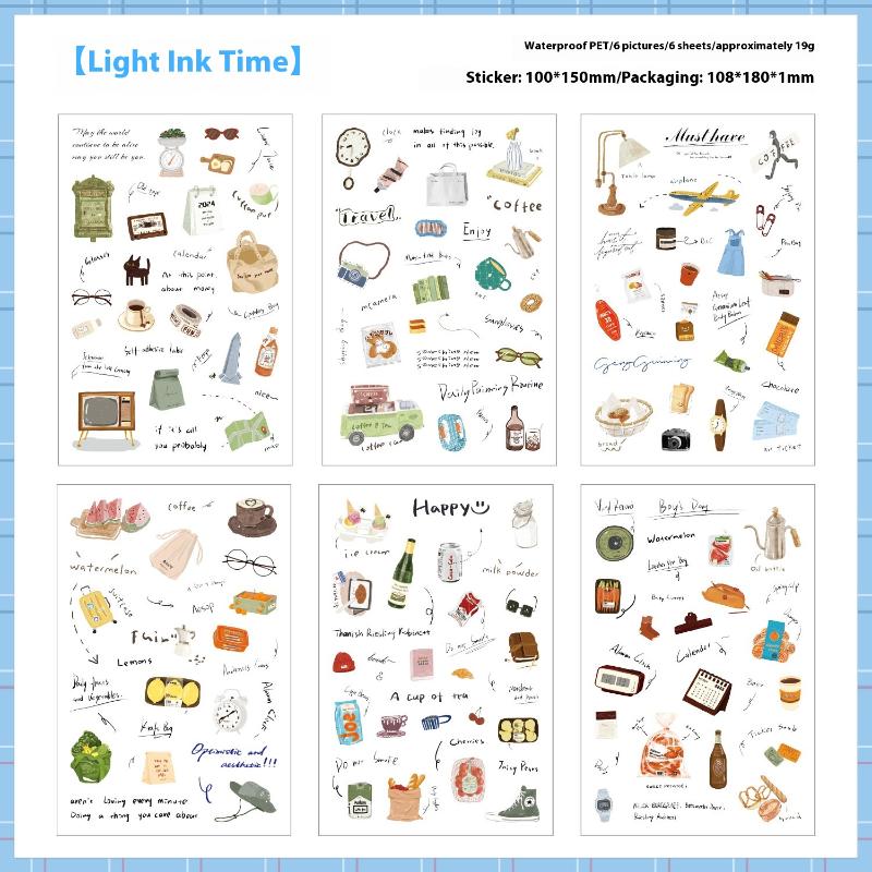 6 штук наклеек для планера 'Любовное письмо' - Милые питомцы, водонепроницаемые наклейки для DIY поделок, журнала, скрапбука, бутылок для воды, ноутбуков