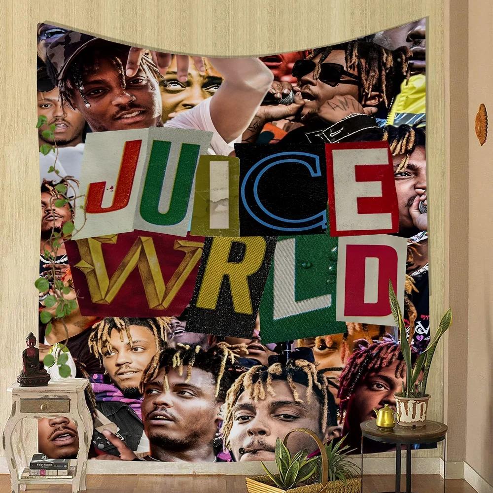 1 шт. Гобелен Juice Wrld с принтом, большой настенный гобелен, искусство, научно-фантастическая комната, домашний декор, декоративное одеяло