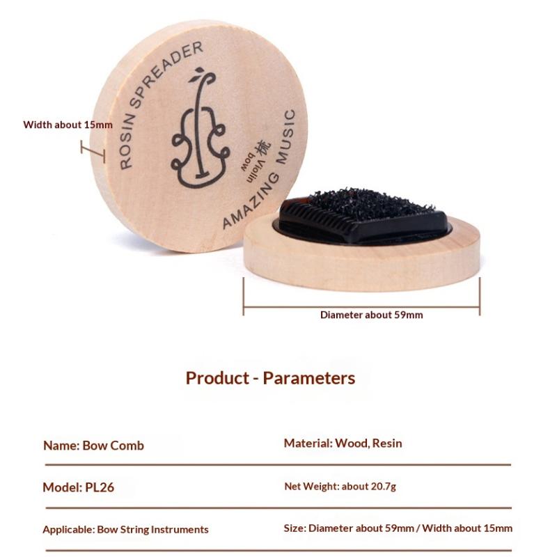 Расческа для смычка скрипки Расческа для смычка Распределитель канифоли Большая виола Удаляет излишки канифоли Осветляет тон Аксессуары для скрипки