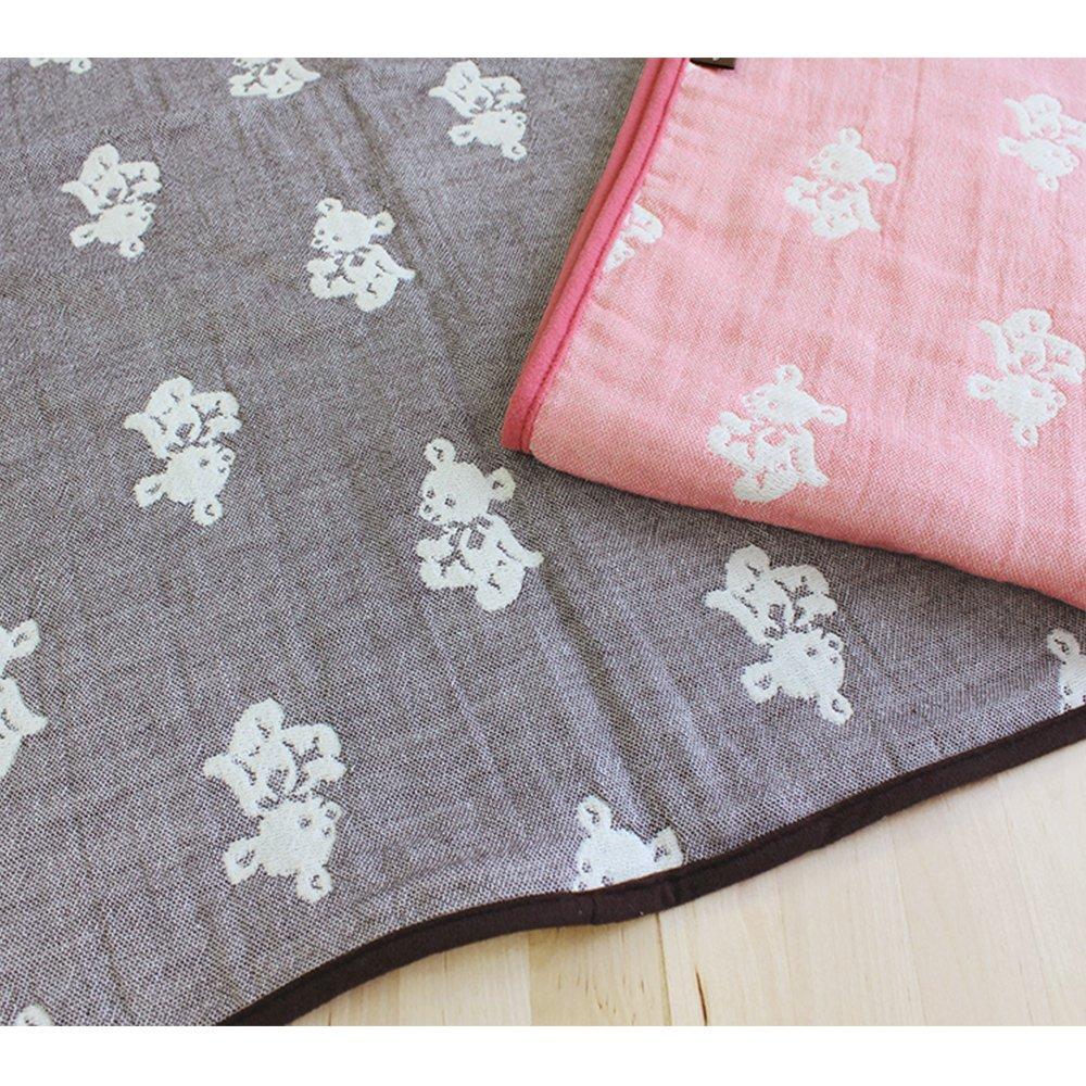 Hiorie Сделано в Японии марлевая детская мини-куртка медведь детское марлевое детское подарочное одеяло (хиори) 4-слойное одеяло, размер, узор, коричневый, одеяло,