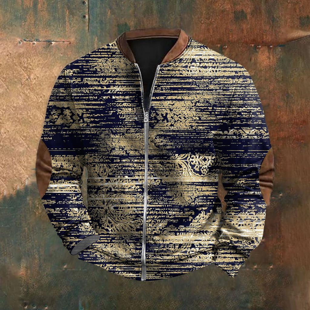 Мужская повседневная толстовка в стиле ретро с градиентным принтом