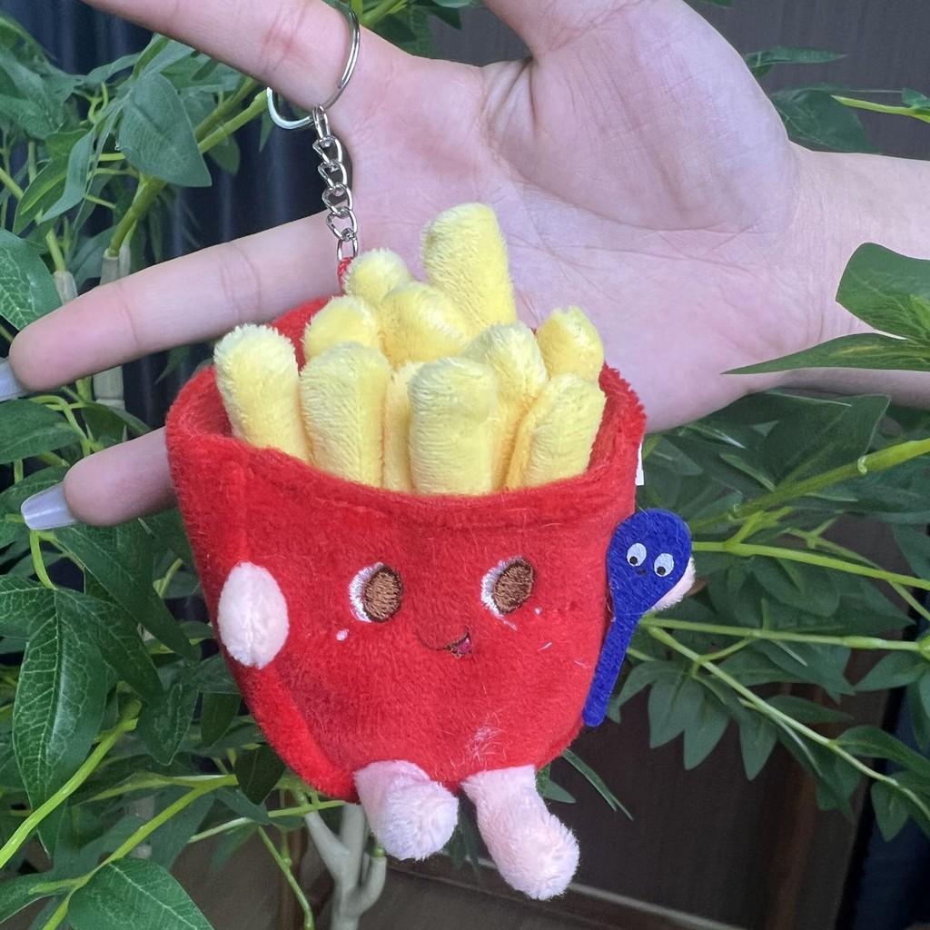 Французский Милый Мультяшный Картофель Фри Гамбургер И Хот-Дог Плюшевые Брелки Фигурки Мини