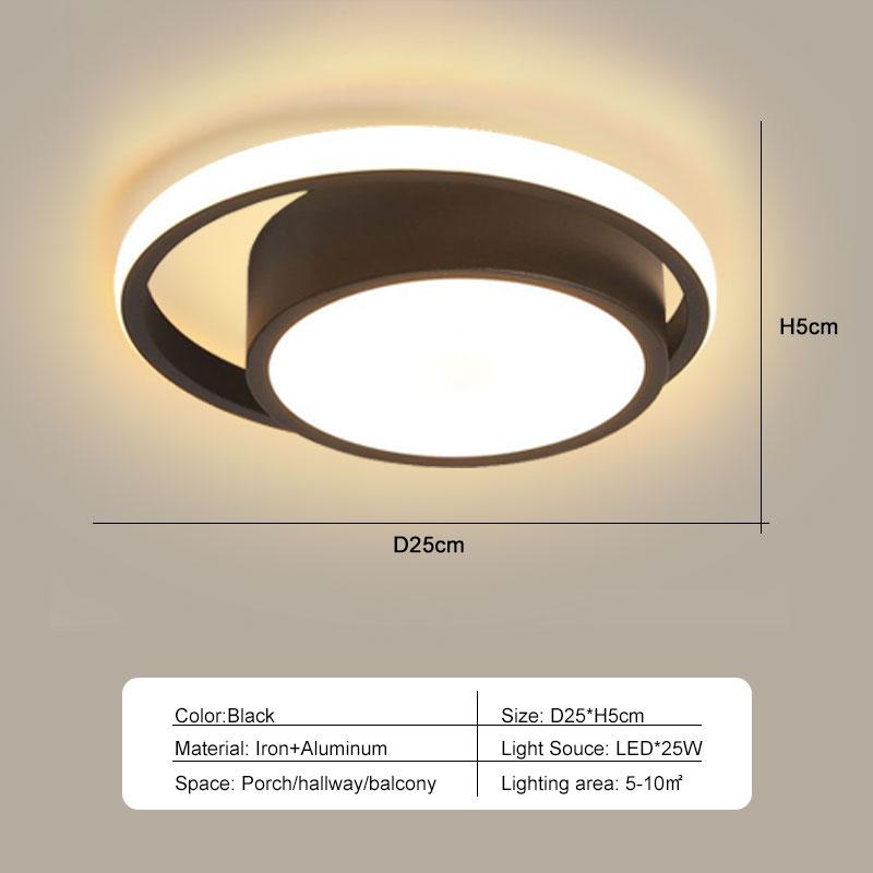 Скандинавские внутренние светодиодные потолочные светильники для коридора, балкона, прохода, черно-белые светодиодные потолочные светильники, лампы внутреннего освещения AC85-265V