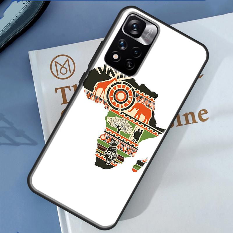 Africa Map Geography Painted Case For Xiaomi Redmi Note 14 13 11 9 10 12 Pro 9S 10S 11S 12S Redmi 10C 12C 13C 14C Cover