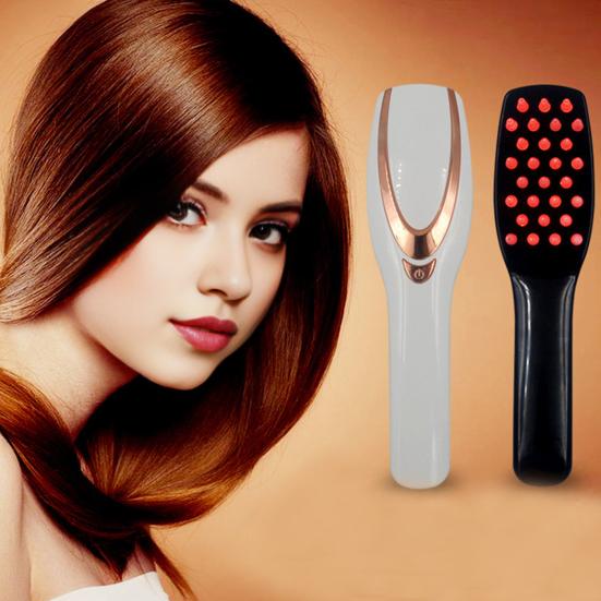 Щетка для роста волос Электрический массажер для кожи головы Красный Синий Светотерапия Профессиональное лечение истонченных волос Вибрационный прибор для ухода за волосами Расческа