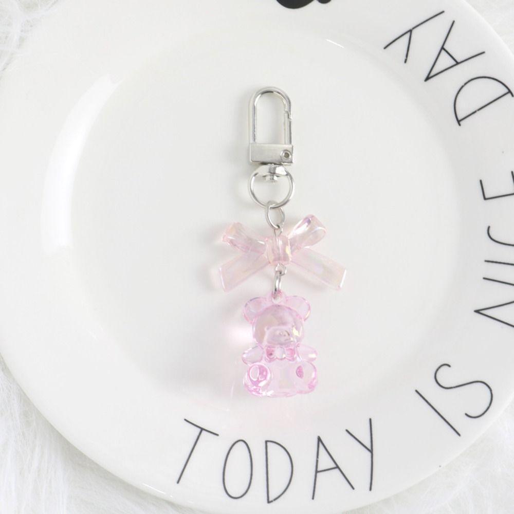 Брелок для сумок из смолы в виде мармеладного мишки, конфетный цвет, милая подвеска на сумку, милый брелок для автомобиля для женщин