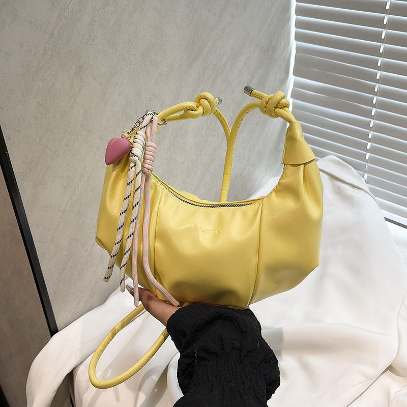 2025 лето новый нишевый дизайн тренд простой однотонный сумка-рог модная сумка через плечо мессенджер для通勤 для женщин