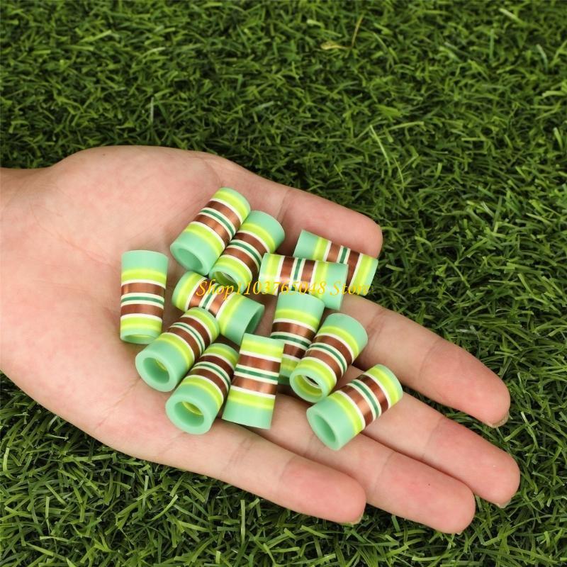 10Pcs Golfing Tapered Ferrules Fit 0.35Inch 0.37Inch Tapered and Parallel Shafts Colorful Striped Golfing Iron Ferrules