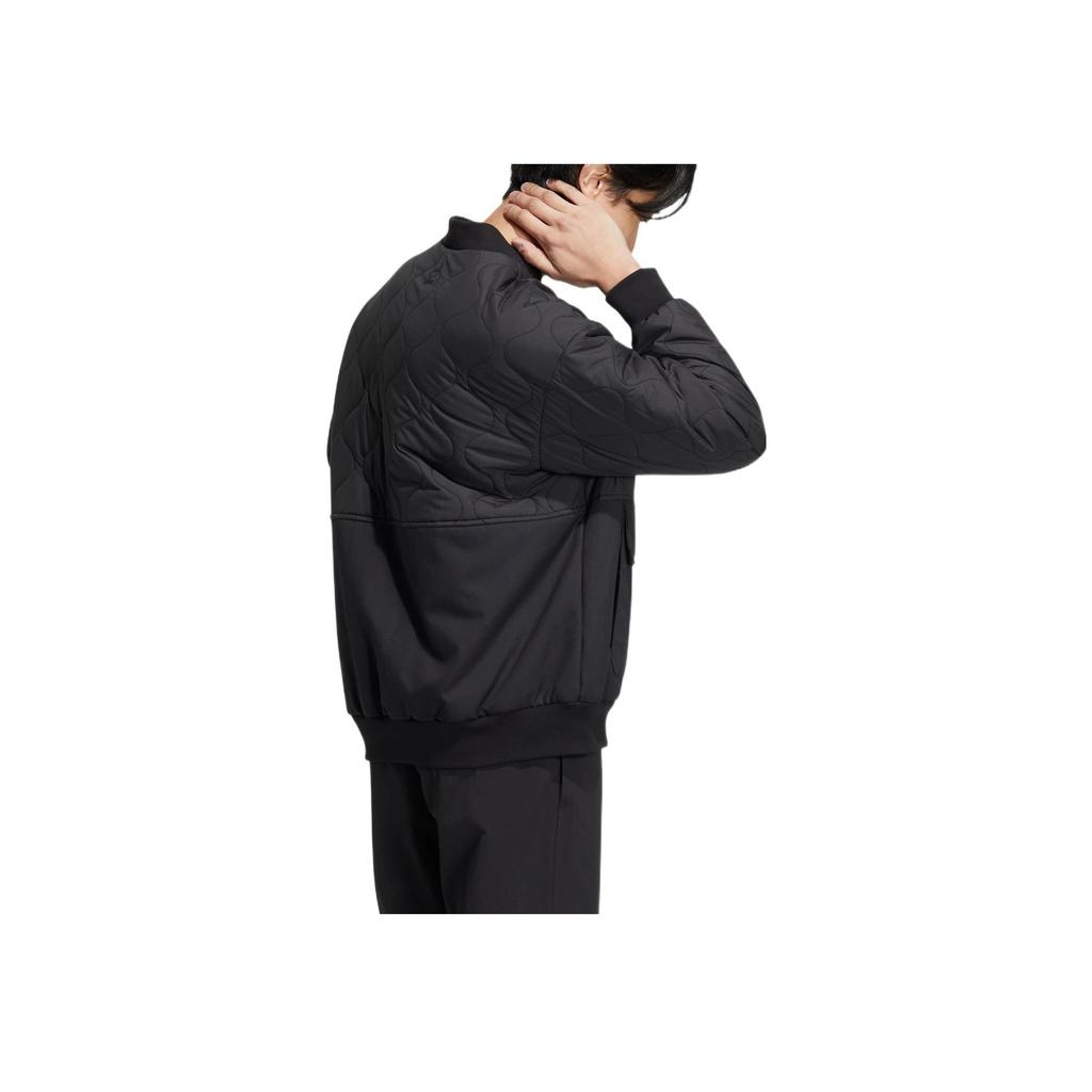 Adidas Однотонная куртка с круглым вырезом и длинными рукавами, куртка унисекс, черная HN4775
