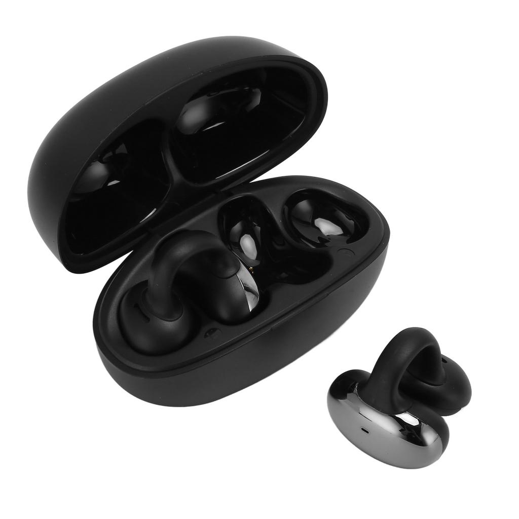 Беспроводные наушники-клипсы Bluetooth 5.3 водонепроницаемые интеллектуальные шумоподавляющие наушники с костной проводимостью черные