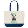 Sac Shopping - PLANETEE - Jennifer Pas Touche Panda - Bleu - Coton - 40x45 Cm