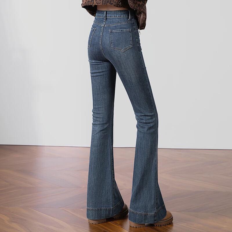 Женские джинсы клеш Sibo She облегающего кроя с варкой