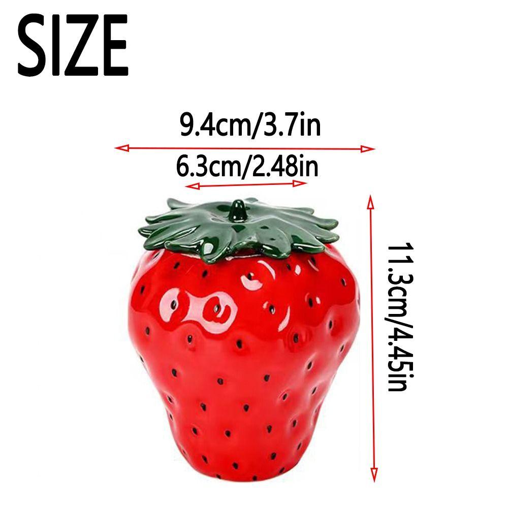 Strawberry Shaped Ceramic Tea Caddies Creative Coffee Container Tea Jar home Ornaments