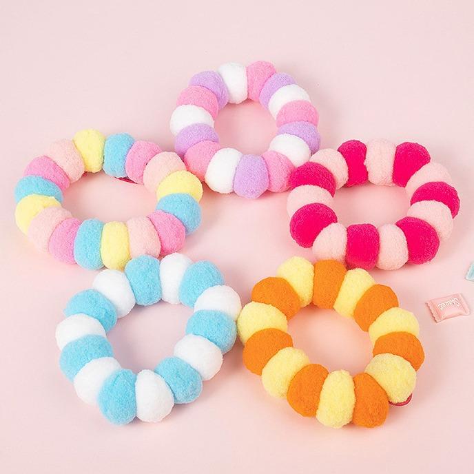 Pet collar with colorful pom-poms, handmade woven Christmas cat collar, Corgi neck collar accessories