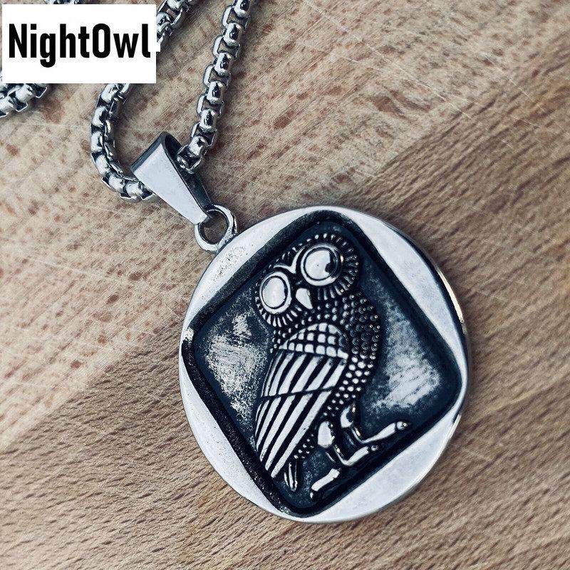Крутая винтажная мужская женская подвеска-талисман в виде птицы совы из нержавеющей стали