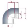 Coude PVC 90° - CEPEX - 20 mm - Fileté 1/2" - PN10 - PVC-U