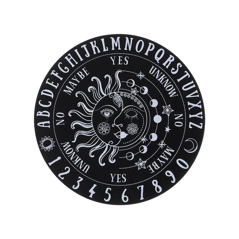 Остроконечный со звездами, солнцем и луной, кошачий узор, черно-белый цвет, ломтик деревянной основы, деревянная маятниковая доска