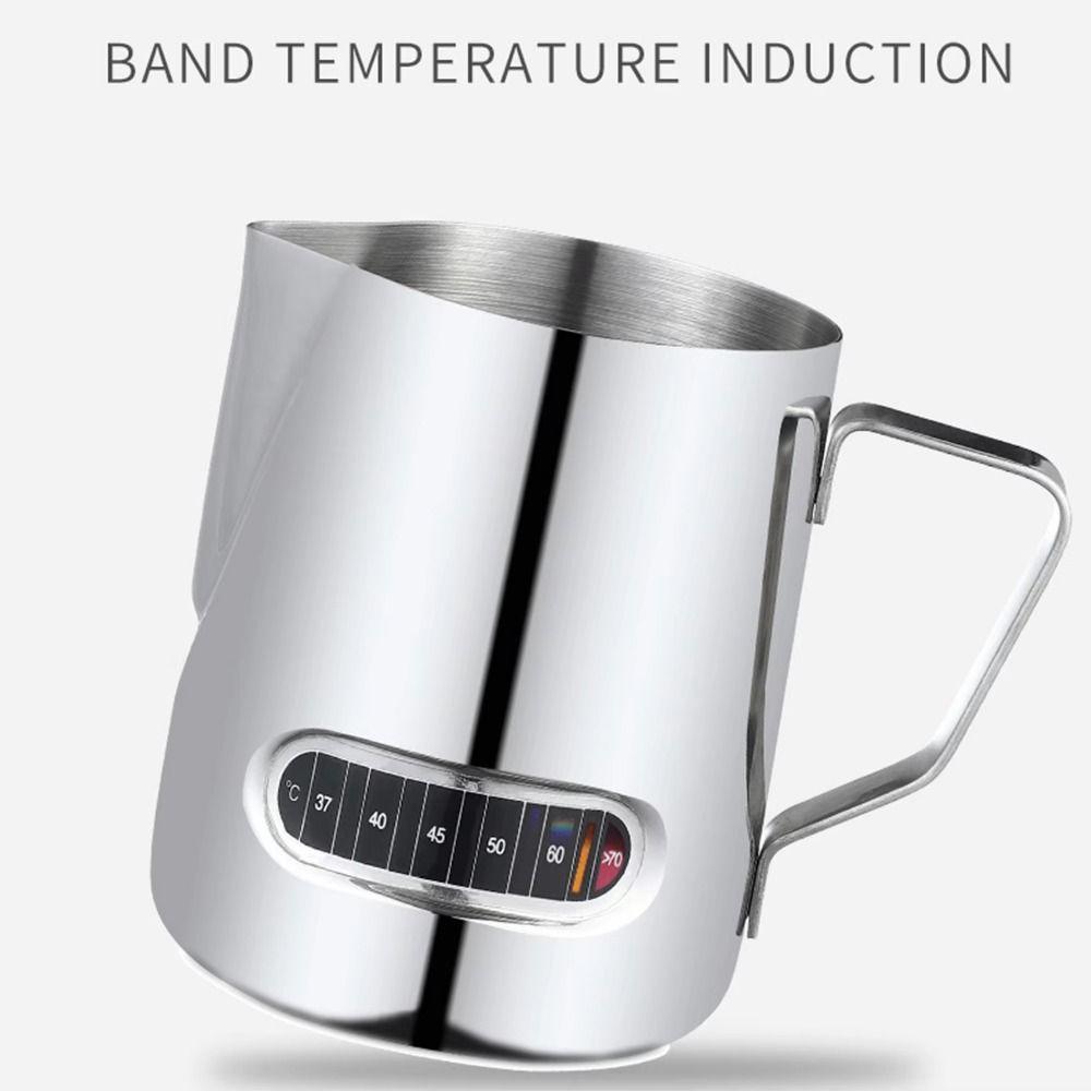 Accurate Scale Coffee Milk Frothing Pitcher Temperature Sensing Milk Frother Jug Espresso Making