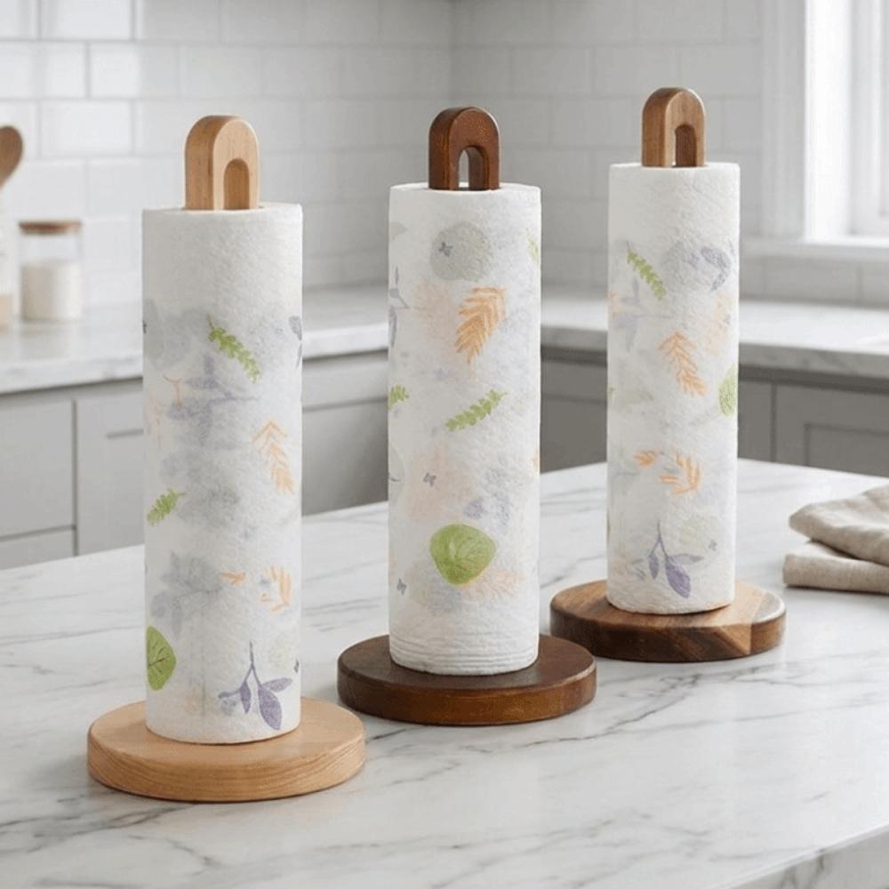 Moisture-proof Wooden Paper Towel Holder Non-Slip Roll Paper Holder Dining Table