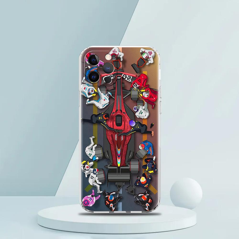 Мягкий прозрачный чехол-бампер из ТПУ для iPhone 16 15 14 13 12 11 Pro Max XR 8 7 Plus XR Оболочка с рисунком гоночной трассы Нюрбургринг F1