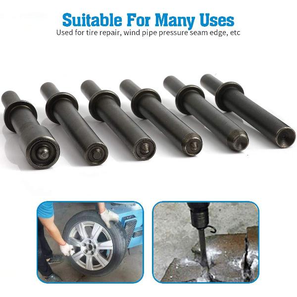 7 Pcs Great Heavy Duty Smoothing Pneumatic Air Rivet Hammer Tools Kit