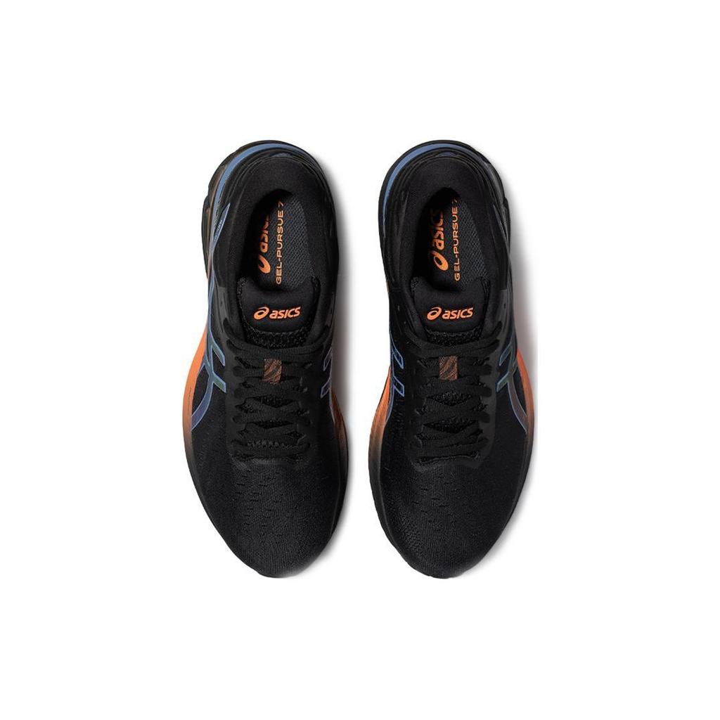 Asics Gel-Pursue 7 Удобная ткань Синтетическая кожа Низкий верх Кроссовки для бега Мужские кроссовки Черный Синий Оранжевый 1011B254-001