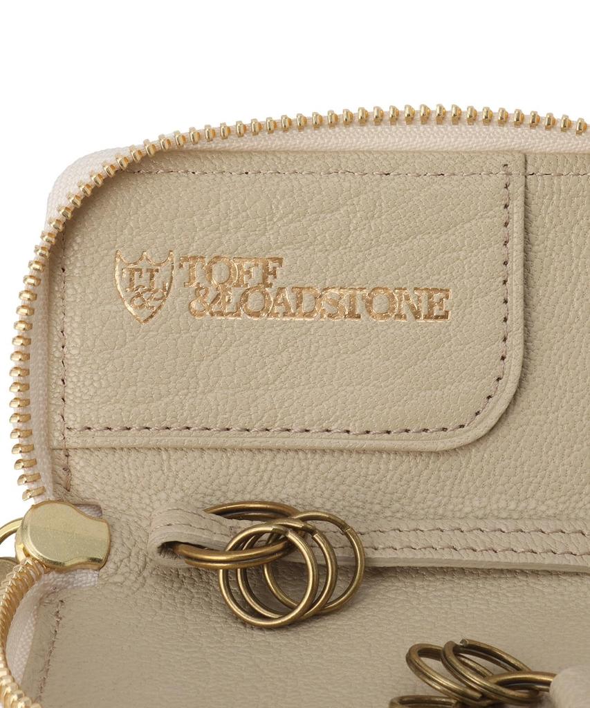 И дорожный ключ круглый молния свет термоусадочный чехол для ключей брелок для ключей чехол для карт из коровьей кожи одного размера Oyster White [Toff Stone]