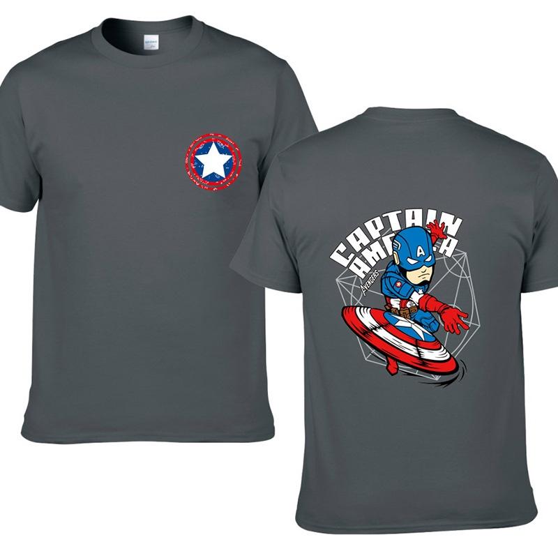 Vibrant Avengers Captain America Printed Short Sleeve Top For Every Season