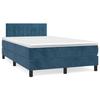 VidaXL Slatted Bed Base with LED Mattress, Upholstered Bed with Headboard, Double Bed, Adult Bed, Modern, Dark Blue 3270169
