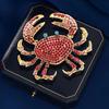Vintage Classic Luxury Crystal Vivid Crab Brooches For Women Men Fashion Casual Shining Clothing Coat Badges Pins Accessories