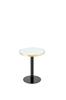 Modern Round Side Table with Gold-Colored Stainless Steel Frame, Marble-Look Tabletop (UV-Coated) for the Living Room, Luxurious, Stable Base