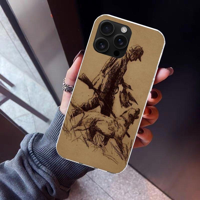 Hunter Dog Hunting Phone Case For iPhone 17 Air 11 13 Mini 14 15 Plus 16 12 Pro Max 16E SE 7 8 Pattern Soft TPU Back Cover 17 A