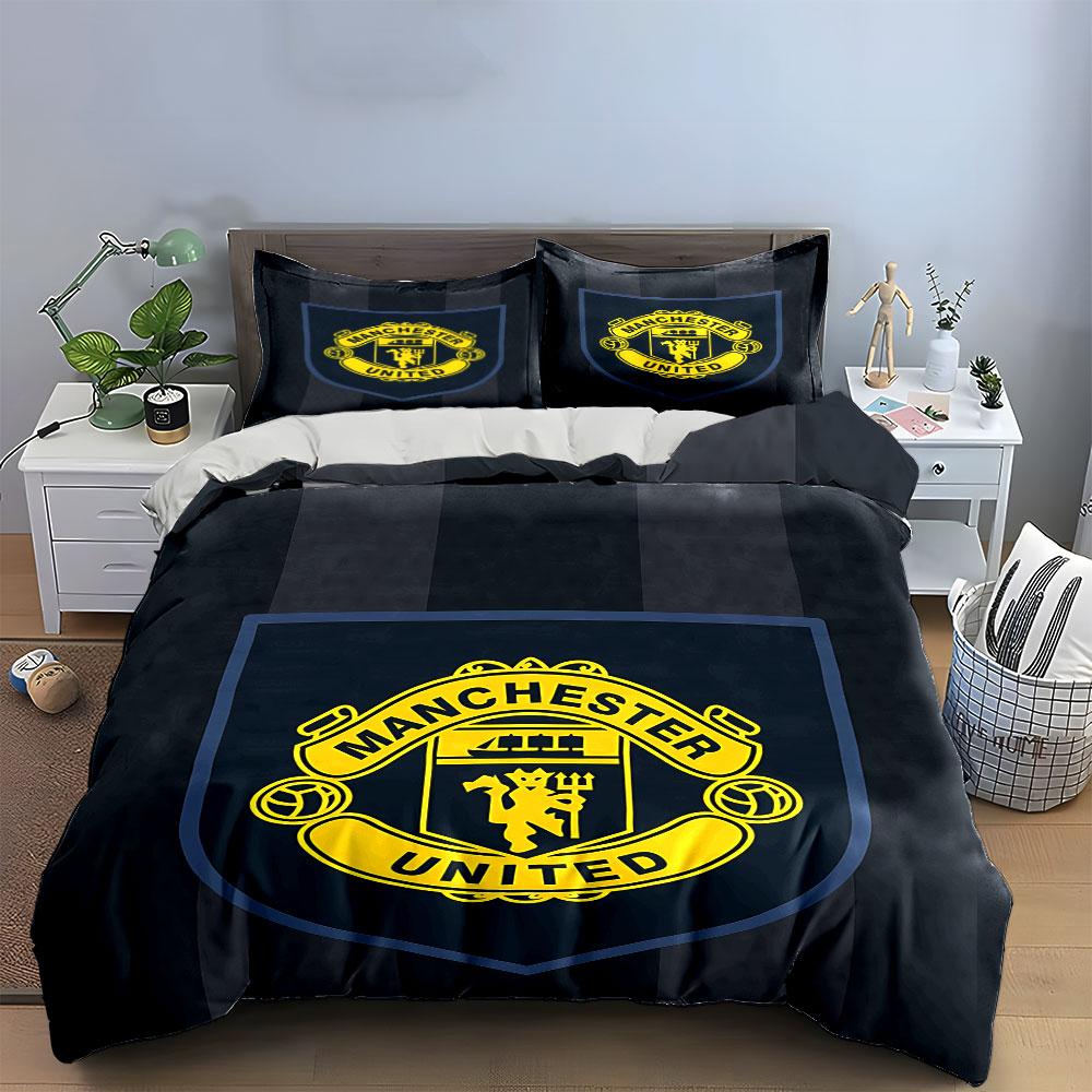 Manchester United Bedding Set Bedding Duvet Cover Set Duvet Cover Pillowcases (1 * Duvet Cover 2 * Pillowcases, without duvet insert)