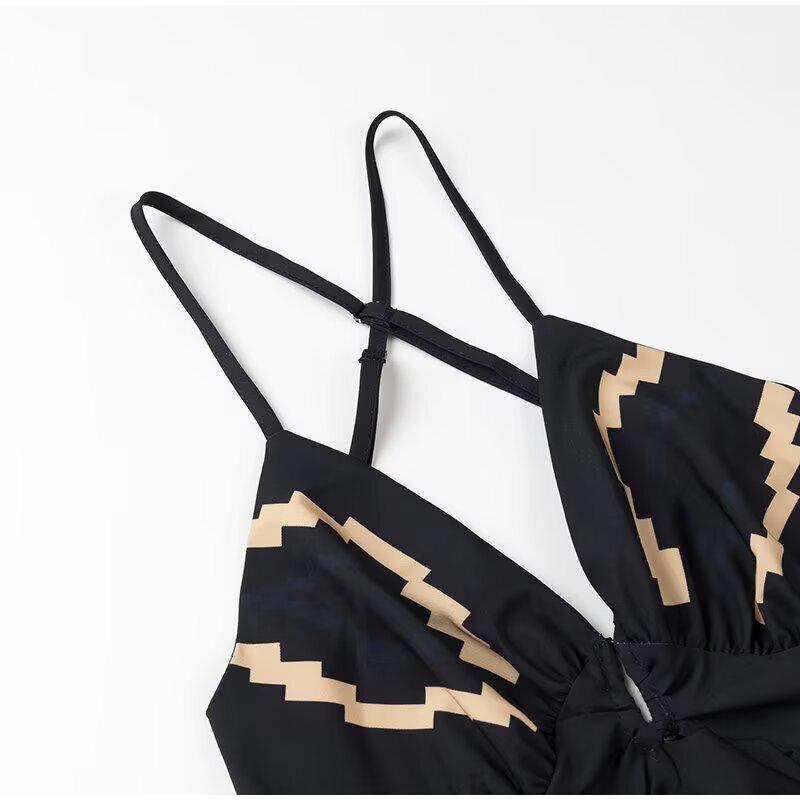 Летнее платье с открытой спиной и рукавами, сексуальное женское платье с V-образным вырезом и высокой талией