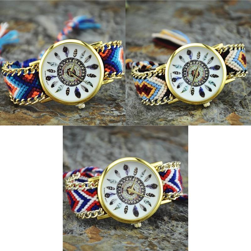 Bohemian Dreamcatcher Watch For Women With Glass Face And Adjustable Strap