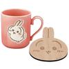 Chiikawa Official Licensed Wooden Tableware Diameter 8 X Rabbit Microwave Dishwasher Miscellaneous Made In Mug, Coaster, Set, 300ml, Approx. 9cm,