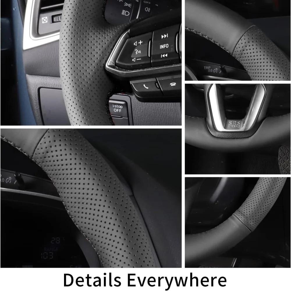 LYSH4 Customized Car Steering Wheel Cover For Kia Sorento 2015 2016 2017 2018 Sedona 2015-2019 Car Accessories Hand-sewn Steering Wrap