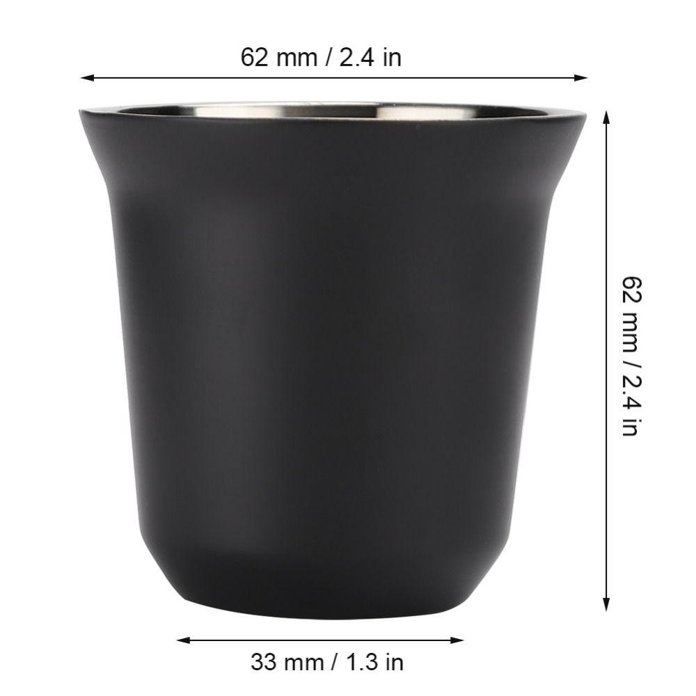 Matte Black Double Layer Coffee Cup Double Wall Espresso Cups Espresso Drinking