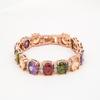 Emmaya Rose Gold Color Luxury Multicolor Cz Stones Cluster Women Bracelet Jewelry Wedding Party Gift