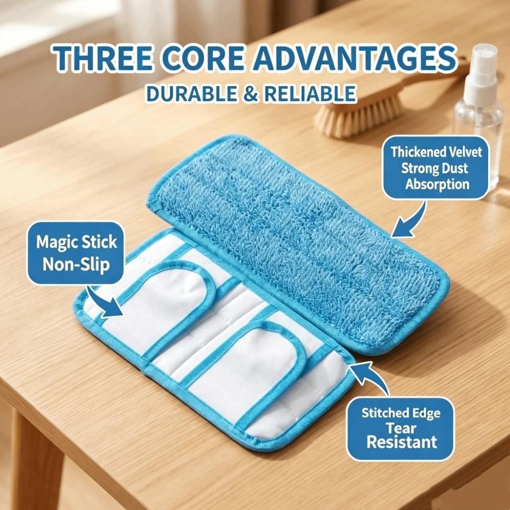 4Pcs Reusable Microfiber Mop Pads Washable Replaceable Mop Replacement Pad Water-absorbing Wet and Dry Use Mop Cloths