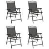 VidaXL Chaises de jardin pliables lot de 4 en acier et textilène, siège de jardin, chaise de patio, chaise à manger de 3157287