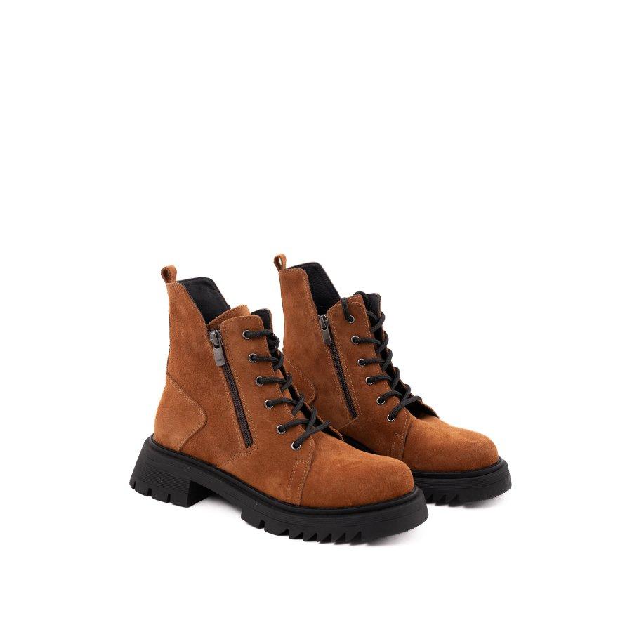 Женские повседневные стильные ботинки из натуральной замши на толстой подошве