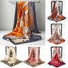 90cm Neck Scarf Women Satin Square Decorated Floral Print Shawl Scarves Fashion Accessories