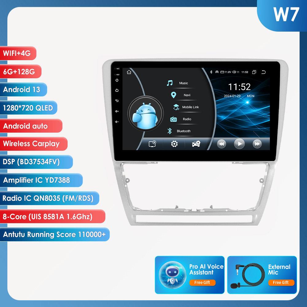 Hizpo 10.1 Carplay 4G 2Din Android 13 Автомобильное радио для Skoda Octavia 2 2008 - 2013 Мультимедийный видеоплеер GPS DSP Авторадио RDS ПК Интеллектуальный экран